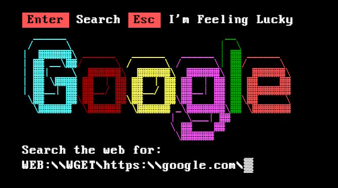 Terminal Retro DOS Search Engine Simulator